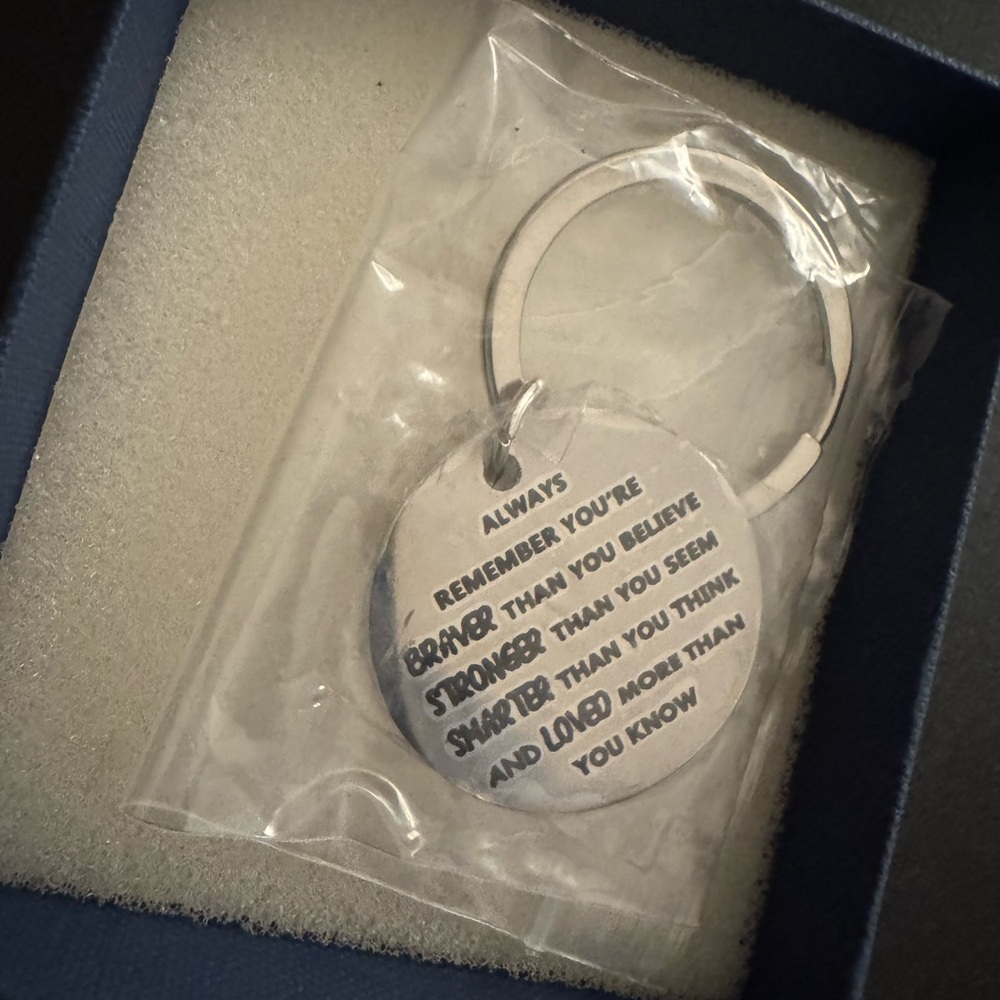Inspirational Silver Keychain